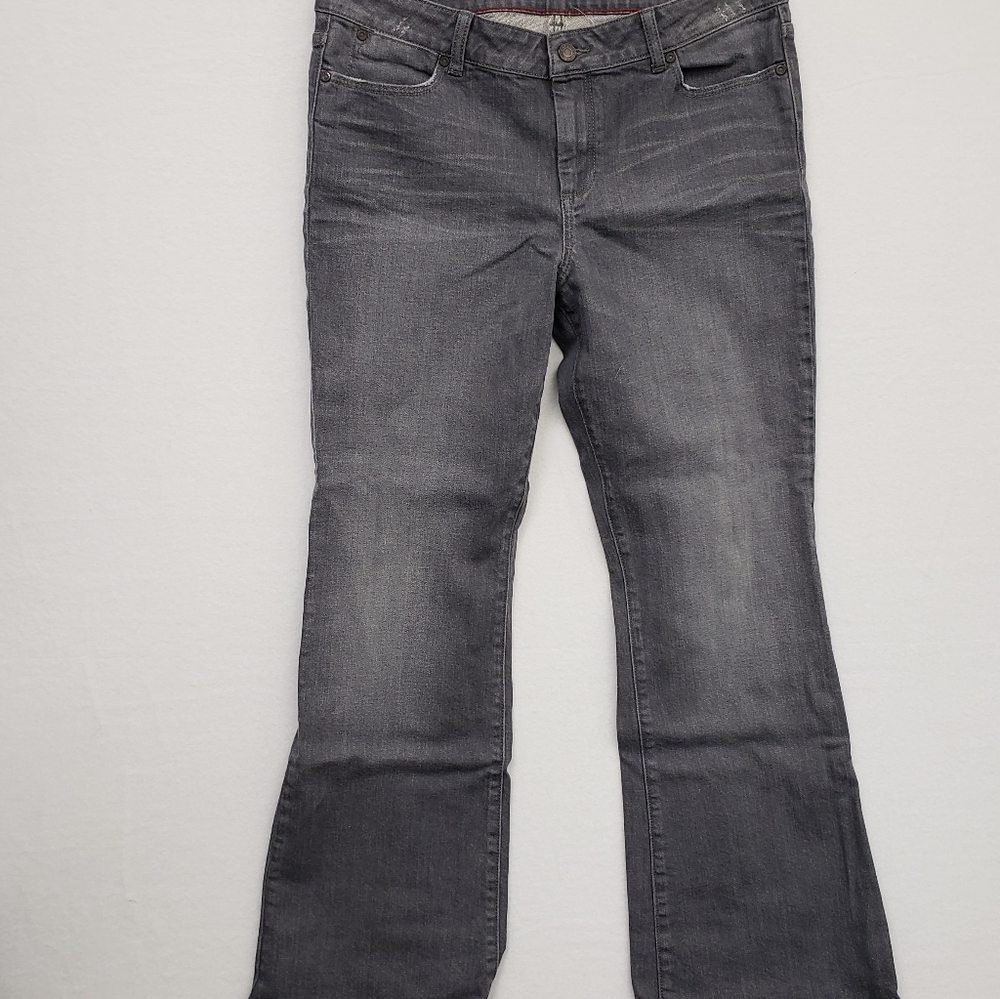 Talbots Jeans Womens 14/32 Gray Bootcut Distressed Signature  Stretch Denim